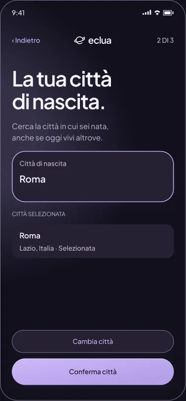 Confirmation of the selected place of birth